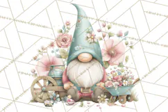 Spring Garden Gnome Clipart, Gnome PNG, Cute Garden Clip Art Product Image 3