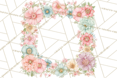 Floral Frames Clipart, Girly Pastel Flower Frames, Oval Png Product Image 4