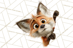 Peeking Cute Animals Clipart, Large-Eyed Baby Creatures, PNG Product Image 4