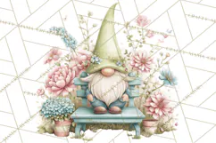 Spring Garden Gnome Clipart, Gnome PNG, Cute Garden Clip Art Product Image 5