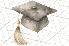 Graduation Cap Clipart PNG, Watercolor Graduation Hat Tassel Product Image 5