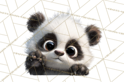 Peeking Cute Animals Clipart, Large-Eyed Baby Creatures, PNG Product Image 2