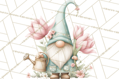 Spring Garden Gnome Clipart, Gnome PNG, Cute Garden Clip Art Product Image 2
