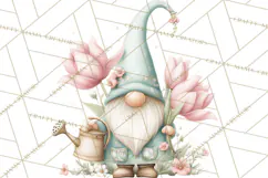 Spring Garden Gnome Clipart, Gnome PNG, Cute Garden Clip Art Product Image 2