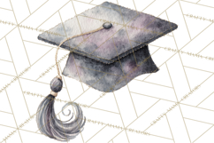 Graduation Cap Clipart PNG, Watercolor Graduation Hat Tassel Product Image 3