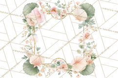 Floral Frames Clipart, Girly Pastel Flower Frames, Oval Png Product Image 3