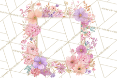 Floral Frames Clipart, Girly Pastel Flower Frames, Oval Png Product Image 4