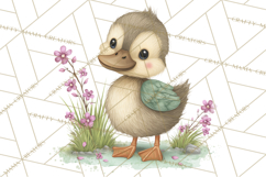 Spring Animals Clipart, Baby Bunny Lamb Chick Duckling Png Product Image 4