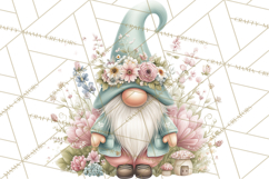 Spring Garden Gnome Clipart, Gnome PNG, Cute Garden Clip Art Product Image 4