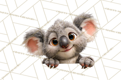 Peeking Cute Animals Clipart, Large-Eyed Baby Creatures, PNG Product Image 5