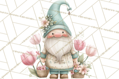 Spring Garden Gnome Clipart, Gnome PNG, Cute Garden Clip Art Product Image 2