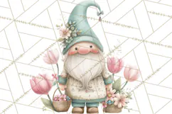 Spring Garden Gnome Clipart, Gnome PNG, Cute Garden Clip Art Product Image 2