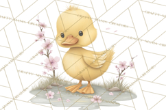 Spring Animals Clipart, Baby Bunny Lamb Chick Duckling Png Product Image 2