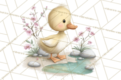 Spring Animals Clipart, Baby Bunny Lamb Chick Duckling Png Product Image 3