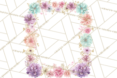 Floral Frames Clipart, Girly Pastel Flower Frames, Oval Png Product Image 4