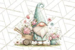 Spring Garden Gnome Clipart, Gnome PNG, Cute Garden Clip Art Product Image 4