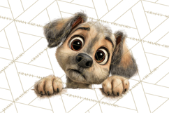 Peeking Cute Animals Clipart, Large-Eyed Baby Creatures, PNG Product Image 4