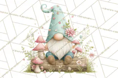 Spring Garden Gnome Clipart, Gnome PNG, Cute Garden Clip Art Product Image 5