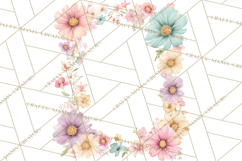 Floral Frames Clipart, Girly Pastel Flower Frames, Oval Png Product Image 5