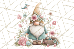 Spring Garden Gnome Clipart, Gnome PNG, Cute Garden Clip Art Product Image 2