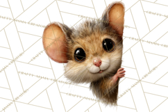 Peeking Cute Animals Clipart, Large-Eyed Baby Creatures, PNG Product Image 2