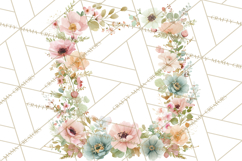 Floral Frames Clipart, Girly Pastel Flower Frames, Oval Png Product Image 3