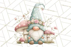 Spring Garden Gnome Clipart, Gnome PNG, Cute Garden Clip Art Product Image 4