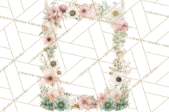 Floral Frames Clipart, Girly Pastel Flower Frames, Oval Png Product Image 4