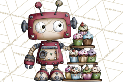 Adorable Birthday Robot Clipart, Playful Toy Robot Clip Art Product Image 5
