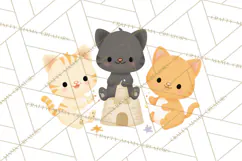Kawaii Cat Clipart, Cute Kitten PNG, Fun Cat Illustrations Product Image 5