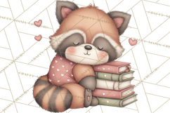 Valentine Animals Reading Books Clipart, Heart Storytime PNG Product Image 5