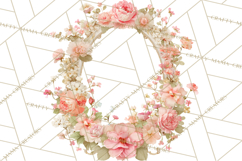 Floral Frames Clipart, Girly Pastel Flower Frames, Oval Png Product Image 2