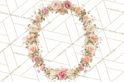 Floral Frames Clipart, Girly Pastel Flower Frames, Oval Png Product Image 3