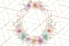 Floral Frames Clipart, Girly Pastel Flower Frames, Oval Png Product Image 4