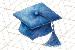 Graduation Cap Clipart PNG, Watercolor Graduation Hat Tassel Product Image 5