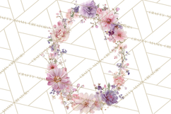Floral Frames Clipart, Girly Pastel Flower Frames, Oval Png Product Image 2