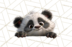 Peeking Cute Animals Clipart, Large-Eyed Baby Creatures, PNG Product Image 2