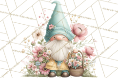 Spring Garden Gnome Clipart, Gnome PNG, Cute Garden Clip Art Product Image 2