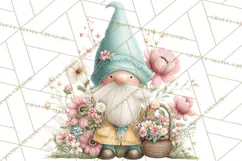 Spring Garden Gnome Clipart, Gnome PNG, Cute Garden Clip Art Product Image 2