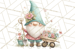 Spring Garden Gnome Clipart, Gnome PNG, Cute Garden Clip Art Product Image 3
