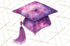 Graduation Cap Clipart PNG, Watercolor Graduation Hat Tassel Product Image 3