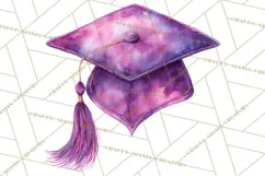 Graduation Cap Clipart PNG, Watercolor Graduation Hat Tassel Product Image 3