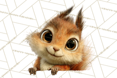 Peeking Cute Animals Clipart, Large-Eyed Baby Creatures, PNG Product Image 3