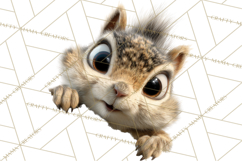 Peeking Cute Animals Clipart, Large-Eyed Baby Creatures, PNG Product Image 4