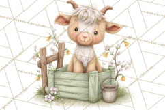Spring Animals Clipart, Baby Bunny Lamb Chick Duckling Png Product Image 4