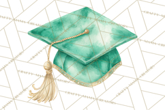 Graduation Cap Clipart PNG, Watercolor Graduation Hat Tassel Product Image 5