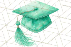 Graduation Cap Clipart PNG, Watercolor Graduation Hat Tassel Product Image 3