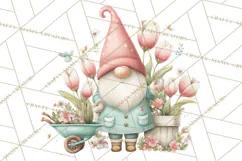 Spring Garden Gnome Clipart, Gnome PNG, Cute Garden Clip Art Product Image 3
