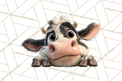 Peeking Cute Animals Clipart, Large-Eyed Baby Creatures, PNG Product Image 3