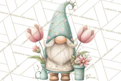 Spring Garden Gnome Clipart, Gnome PNG, Cute Garden Clip Art Product Image 4